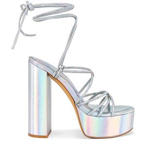 Jeffrey Campbell Sultry Platform Sandal in Silver Metallic